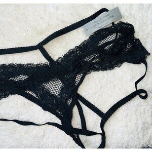 Hauty Black Lace Strappy Lingerie Panties Womens Intimates